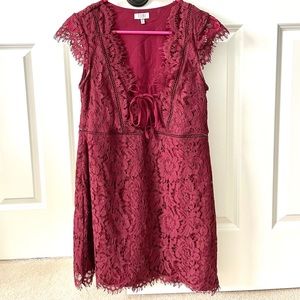 Tobi Maroon Lace Dress
